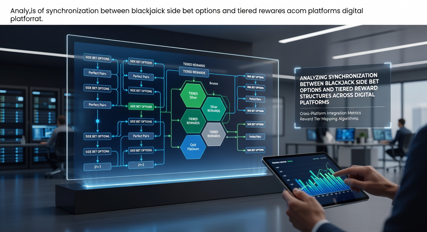 Digital blackjack interface showing side bet options aligned with player reward tiers on a mobile platform