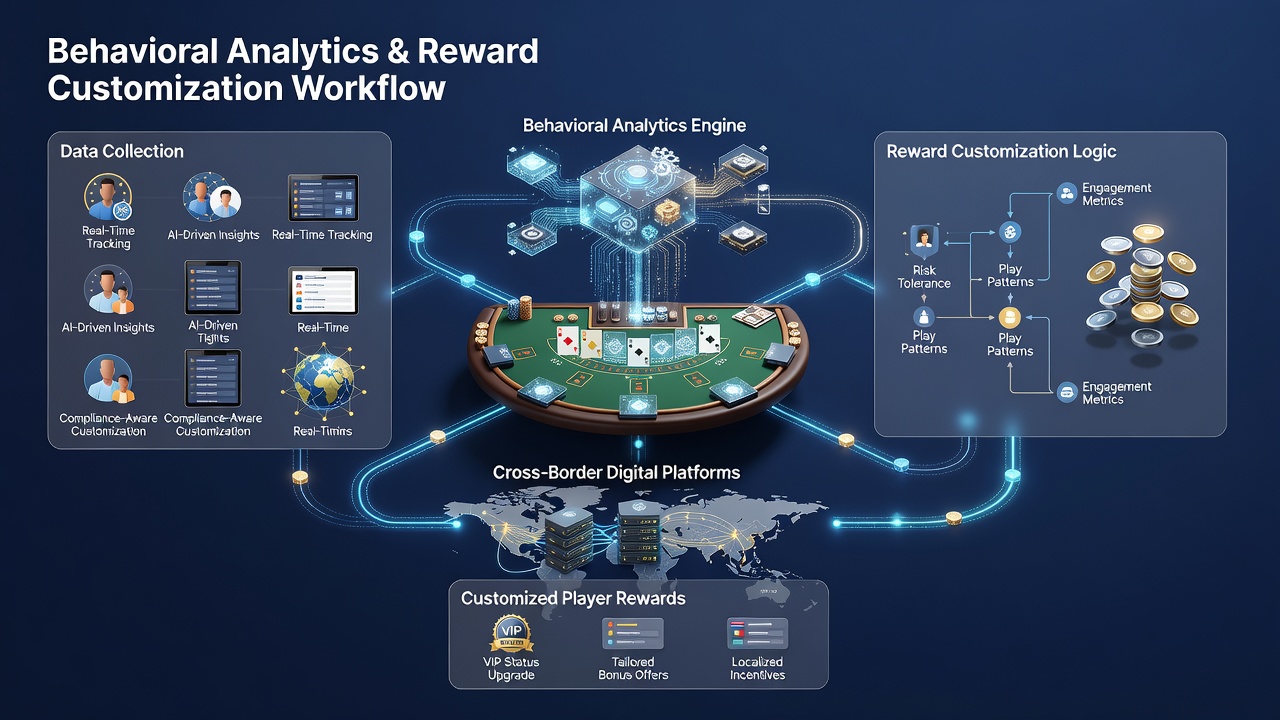 Cross-border digital platform interface displaying customized blackjack reward tiers