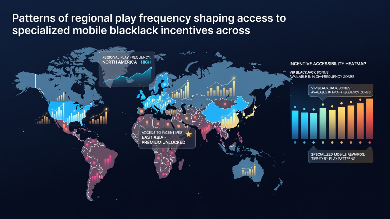 Mobile app screenshots displaying blackjack incentive tiers and regional activity dashboards