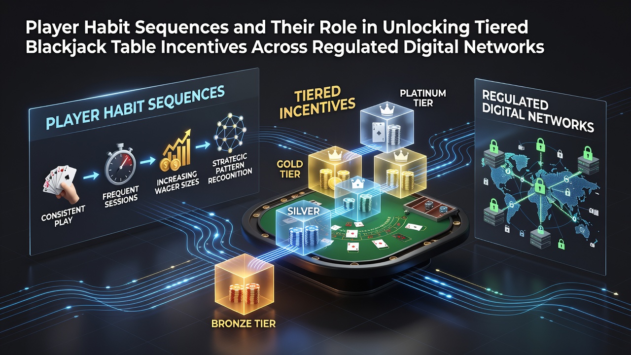 Illustration of player activity patterns feeding into tiered blackjack reward systems on digital platforms
